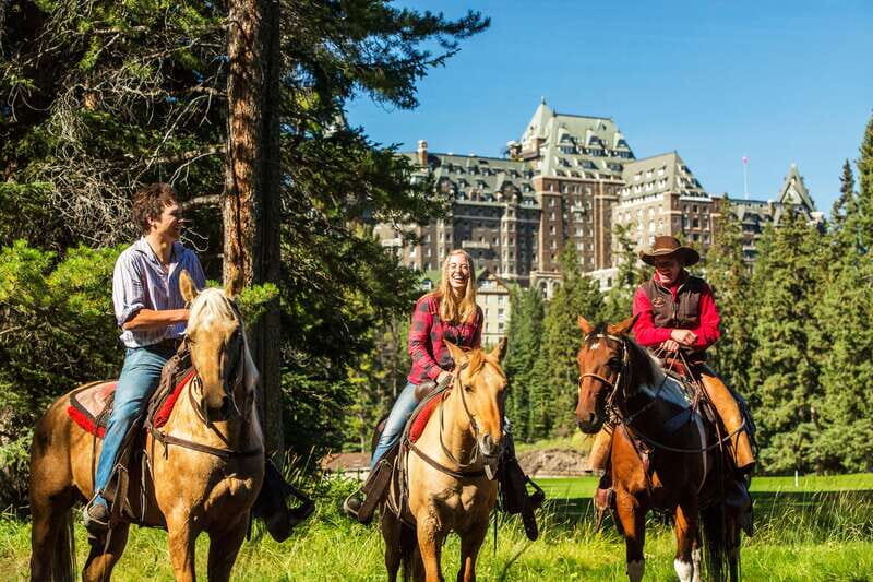 Banff National Park: 1-Hour Spray River Horseback Ride - The First Part of the Ride: Pine-Air, Bow Falls, and a Famous Golf-View Pass